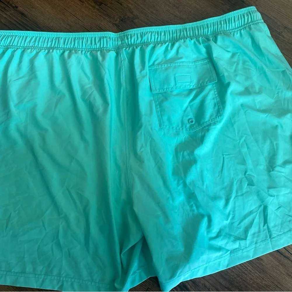 Caribbean Blue Swim Trunks Lightweight Elastic Waist 4XB